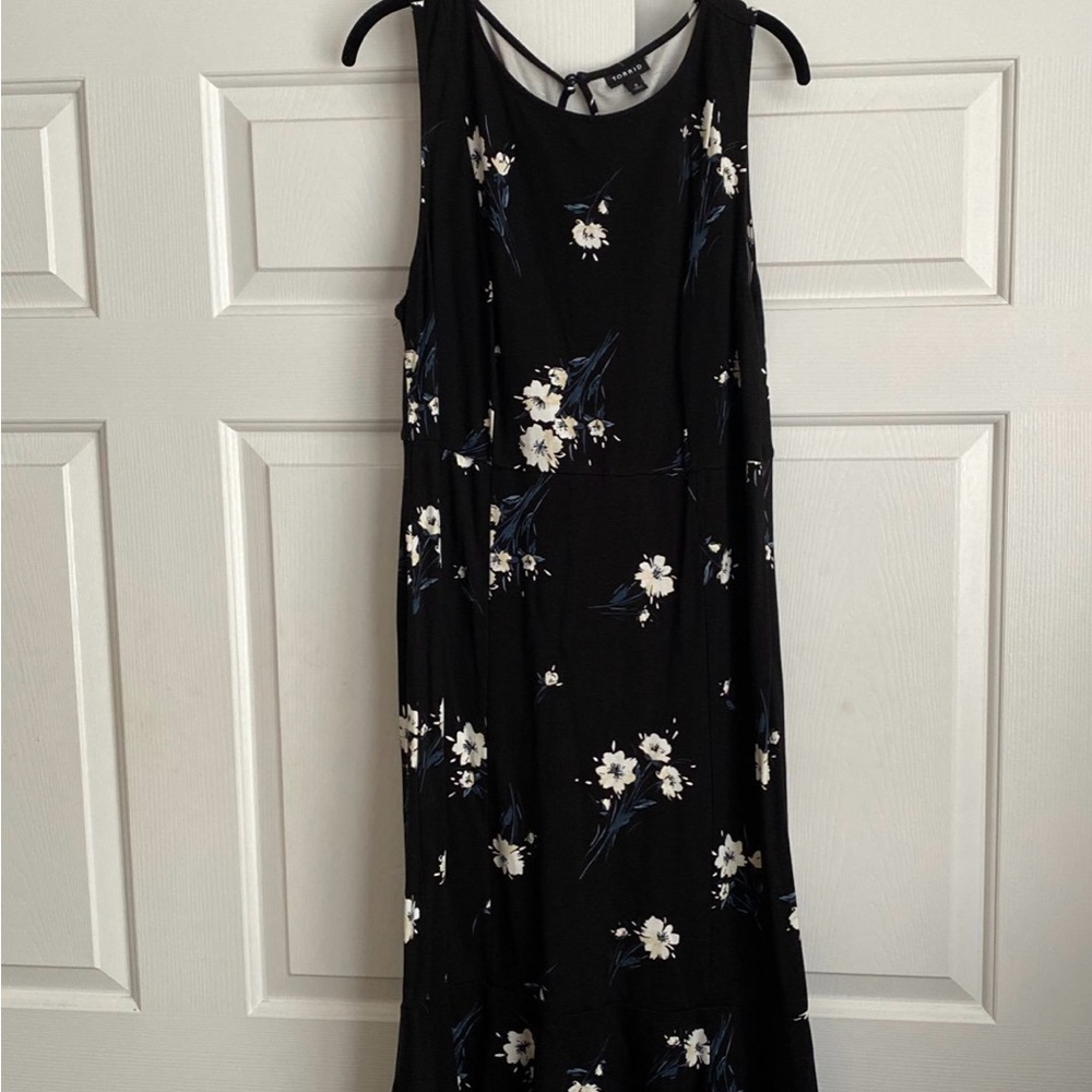 Torrid Black Ponte Floral Dress